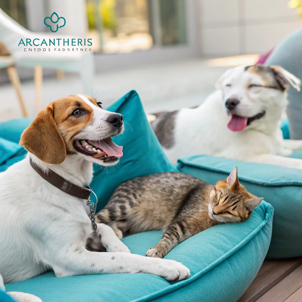 Happy pets lounging at ARCANTHERIS